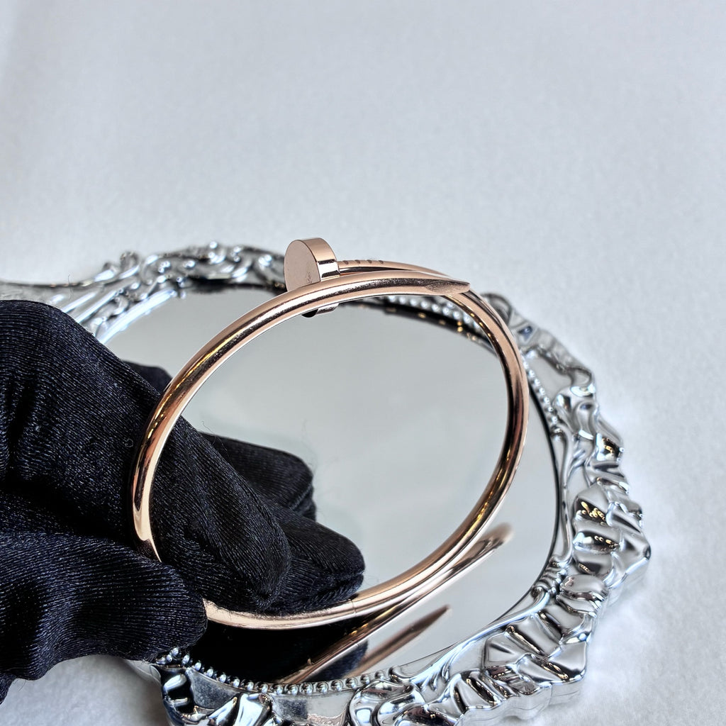 Cartier 98 New Wide Version No Diamond Nail Rose Gold Size 18 Single Bracelet Check Code 24 Years