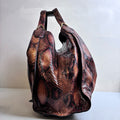 Gucci 99% New Snake Leather Underarm Shoulder Tote Bag Limited Edition Brown Size 42*38