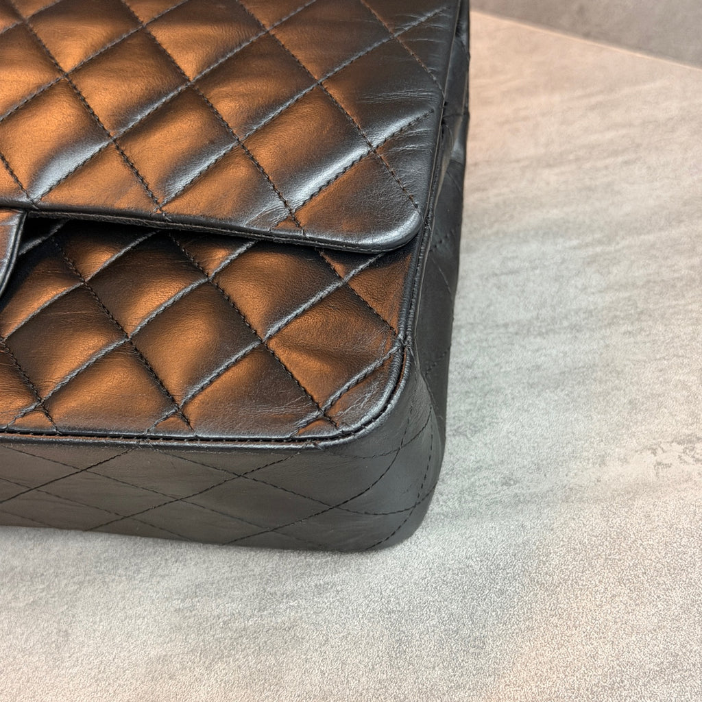 Chanel Classic Flap Medium, Black Lambskin with Gold Hardware, Structured Silhouette, Clean Interior, 14-series with Authenticity Card