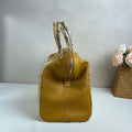 Fendi Python Tote Bag, yellow patchwork, gold hardware, dimensions 38*25, with shoulder strap.