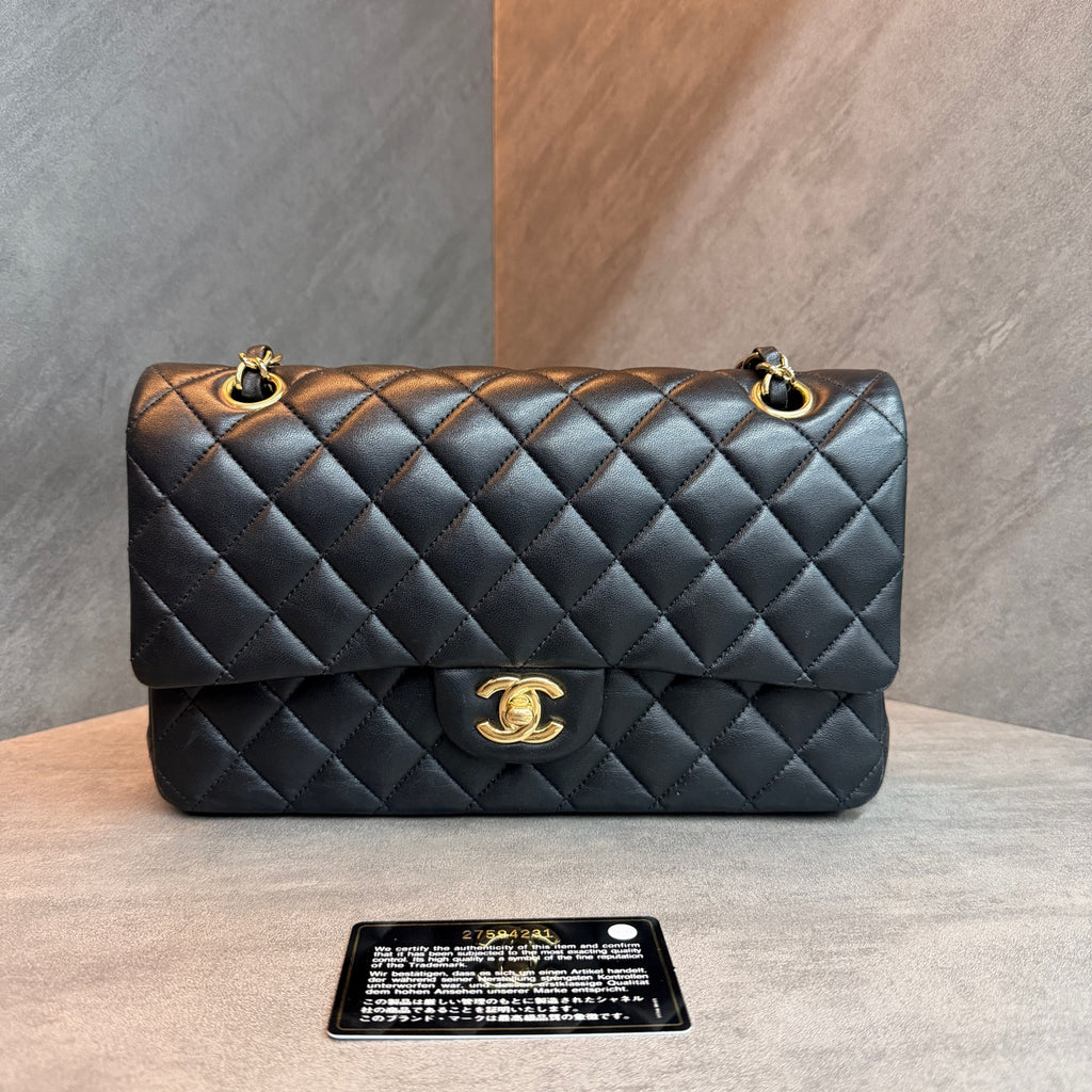 Chanel Navy Blue Calfskin Gold-tone Hardware Metropolitan Accordion Tote Shoulder Bag, 24 Series with Authenticity Card