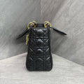 Dior Lady Dior 5-grid, black-gold lambskin, classic diamond quilting, gold hardware, 2013 serial number, in stock at favorable price