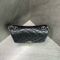 Chanel Fang Chubby black silver sheepskin 26 open strap card in original color
