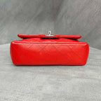 Chanel CF Mini Red and Silver Lambskin Chain Bag 15 Opening