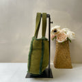 CHANEL Green Suede Plush Shopping Tote Bag, large capacity, features embossed logo, excellent touch, pre-owned with 5 openings, condition 9.
