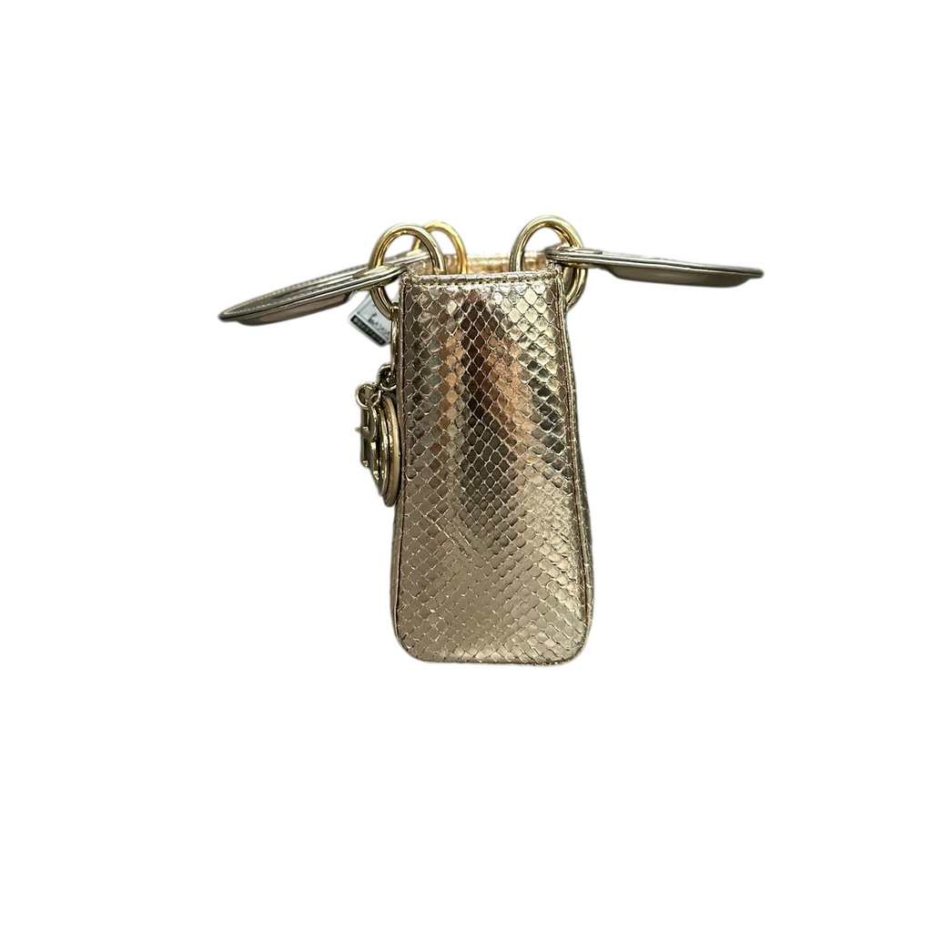 Dior Golden Three-Grid Snake Skin Lady Dior Bag 2014 Code