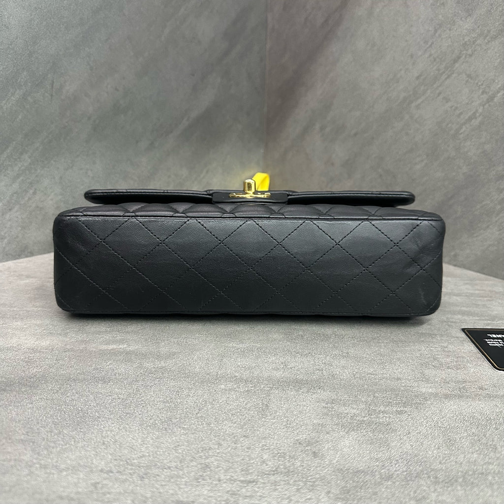 Chanel CF Medium Black Gold Lambskin Chain Bag, 15-series with authenticity card