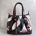 Burberry 98% New Honey Brown Tote Bag Canvas with Leather, Size 25*35