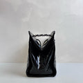98 New Chanel Double C Large Logo Tote Handbag Shoulder Bag Black Patent Leather 16 Card Size 30*21