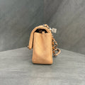 Chanel Cinnamon Color Silver Buckle Suede Leather Mini CF Chain Bag 19cm×12cm 17 Open Without Card