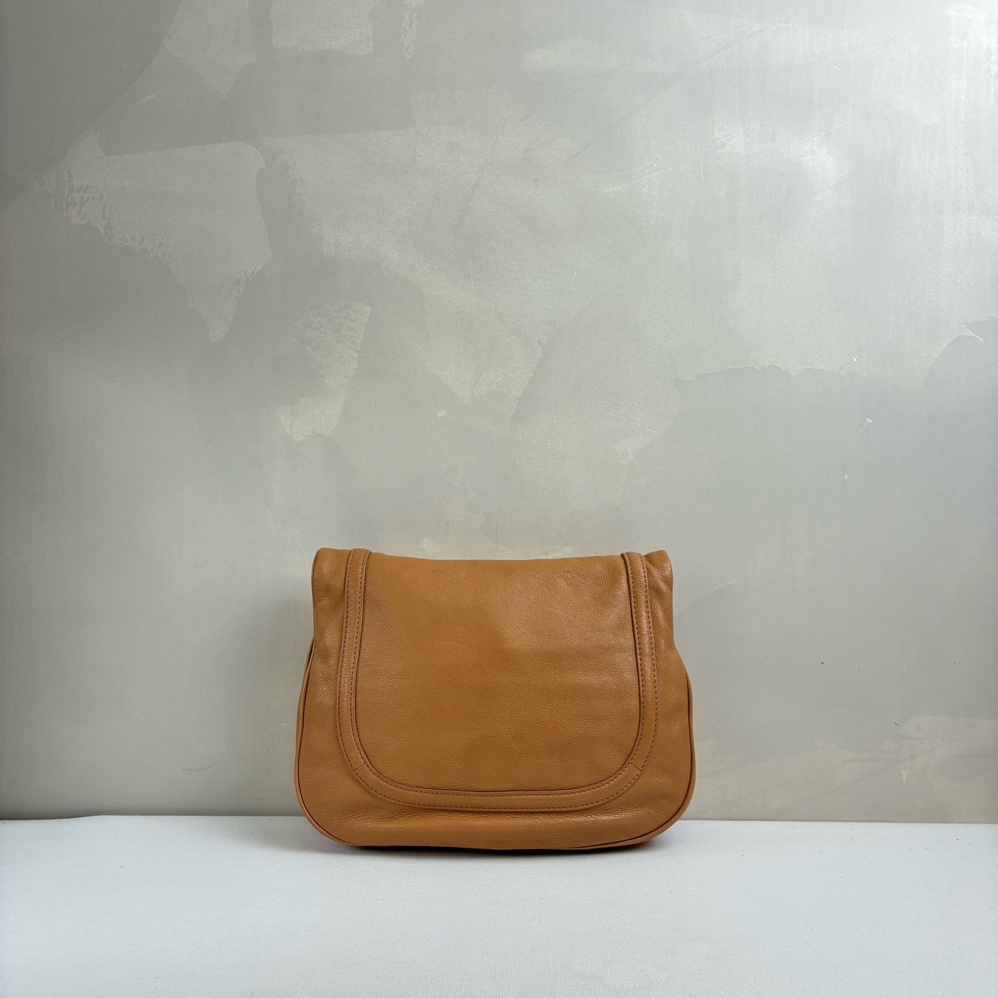 TORYBURCH Cinnamon Powder Shoulder Bag Crossbody Bag Foldable Bag Lychee Cowhide 99% New Size 29*20