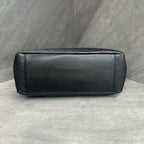 Chanel Black and Silver Caviar Leather GST Chain Tote Shoulder Bag 16A Model, Structured Shape, Clean Interior.