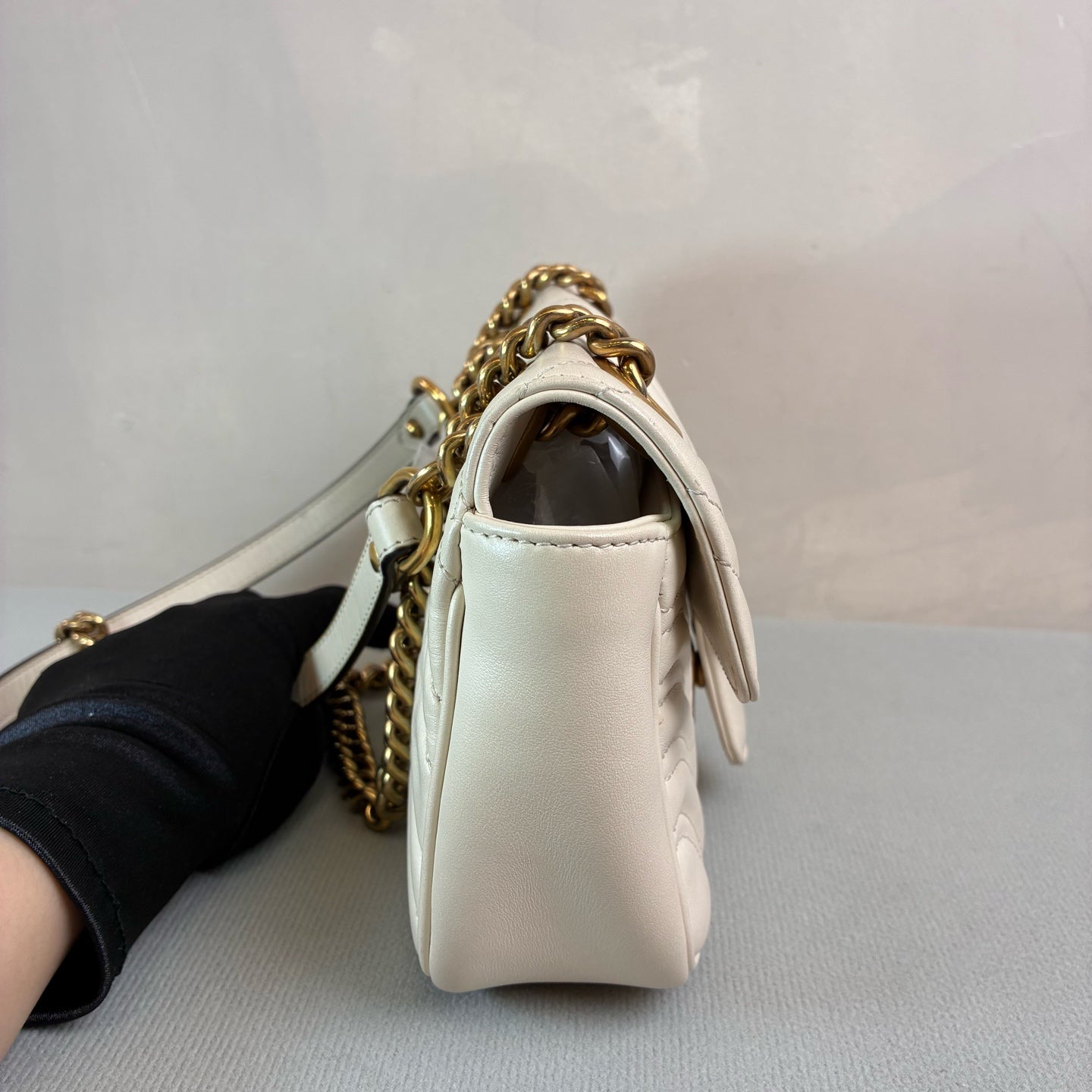 Gucci/Gucci 97 New Gucci Marmont Platinum 22 Chain Bag Size 20*14