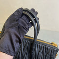 MiuMiu Black Lambskin Pleated Tote Bag Size 31*26 Like New