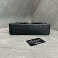 Chanel cf medium size black gold sheepskin chain bag, 18 opening with strap card bag type, three-dimensional inside clean