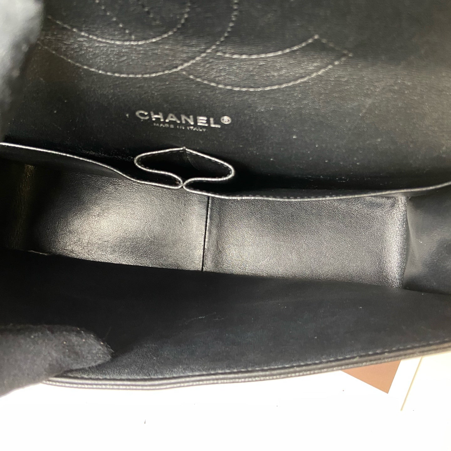 CHANEL 24K Black Silver Iridescent CF Chain Bag CF JUMBO Shoulder Bag 99% New Length of Bottom 30cm