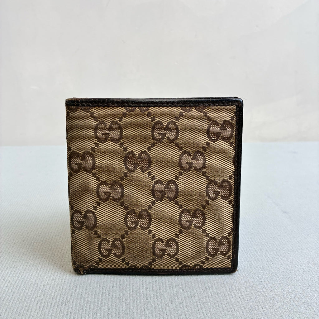 Gucci GG Pattern Bi-fold Wallet Brown Canvas Size 10*10