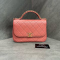 Chanel 19 Bag Red with Gold Hardware Leather Messenger Bag 28cm with Card Structured Shape Clean Interior (Consignment)