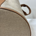 Hermes Canvas Vegetable Basket Water Bucket Bag in Rice Zong Color, 99% New, Size 22.5*27.