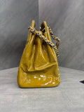 Chanel Bowling Bag, Olive Green Patent Leather, 16-size with authenticity card, structured silhouette, clean interior, original condition