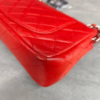 Chanel CF Mini Red and Silver Lambskin Chain Bag 15 Opening