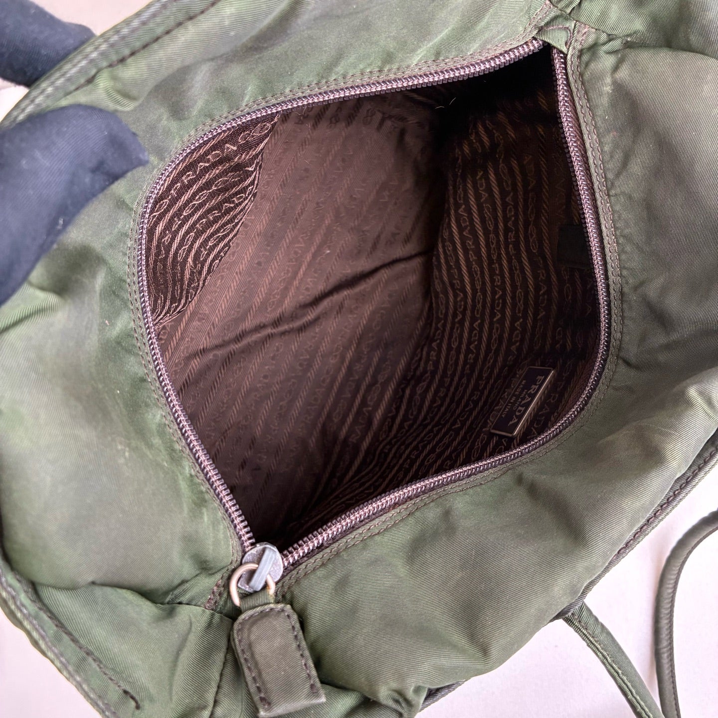 Prada Tote Parachute Tote Bag Shoulder Bag 99% New Size 29*8.5*26 Dark Green Nylon Material