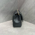 Chanel /Chanel Black gold V-patterned sheepskin large mini chain crossbody bag, 26 kai