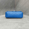 Chanel CF Large Mini Blue Gold Lambskin Chain Bag 24K Bag Shape Three-dimensional Interior Clean