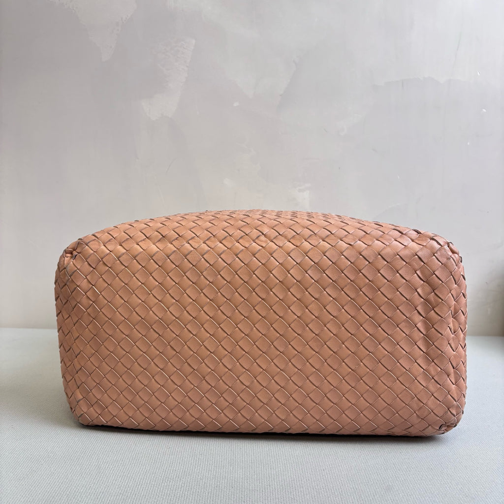 bv/ Bottega Veneta 97 New Classic Grapefruit Color Woven Handheld Shoulder Bag Lightweight and Burdenless Size 33*23