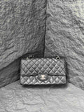 CHANEL Medium Classic Flap, black with silver hardware, caviar leather, 20th series, no card, in stock at favorable price
