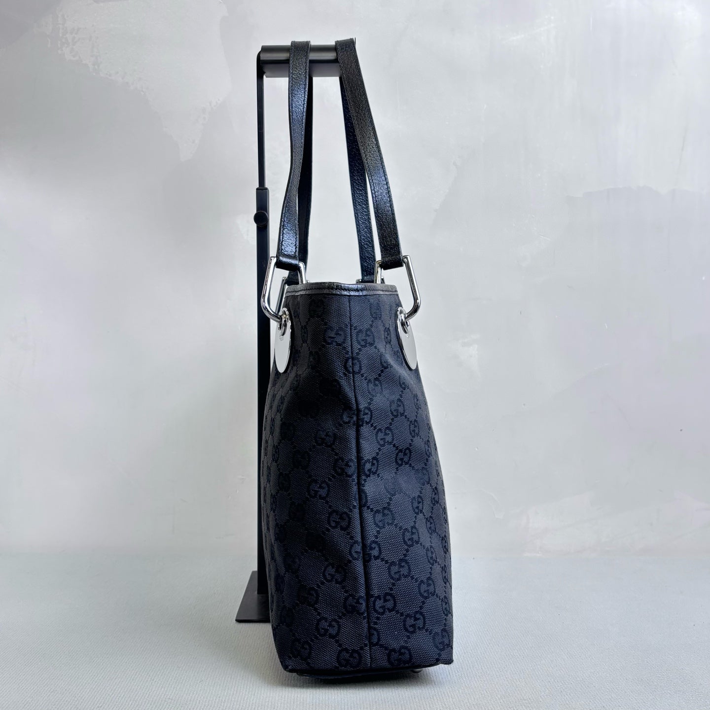 Gucci 98 New Black and Silver Vintage Tote Bag Size 32*24