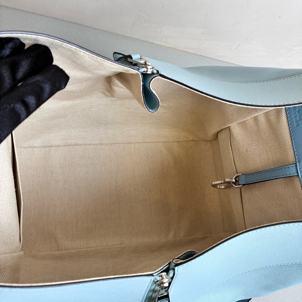 Loewe Hammock Bag 99% New Multiple Carrying Styles Calfskin Fog Blue Size 31*30 Original Price 24500