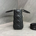 Dior Lady Dior, four-grid, black and silver lambskin, 2019 serial code, structured shape, pristine condition, original condition