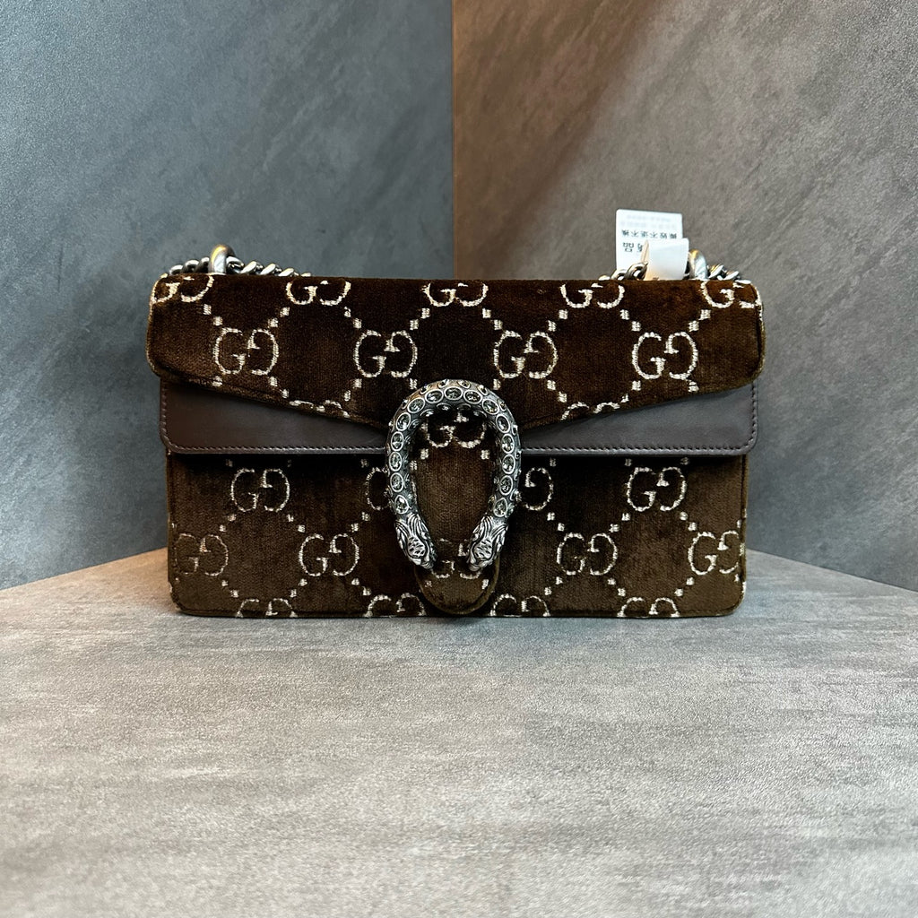 Gucci Medium Dionysus Dark Brown Velvet Black Label 023 Original Condition