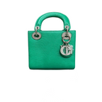 Dior Lady Dior Emerald Green Lizard Diamond Buckle Three Compartments 20 Years