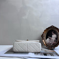 Chanel 24S New Chunky Chain Underarm Bag Shoulder Bag 99% New Size: 21.5*6*13 Platinum Lambskin