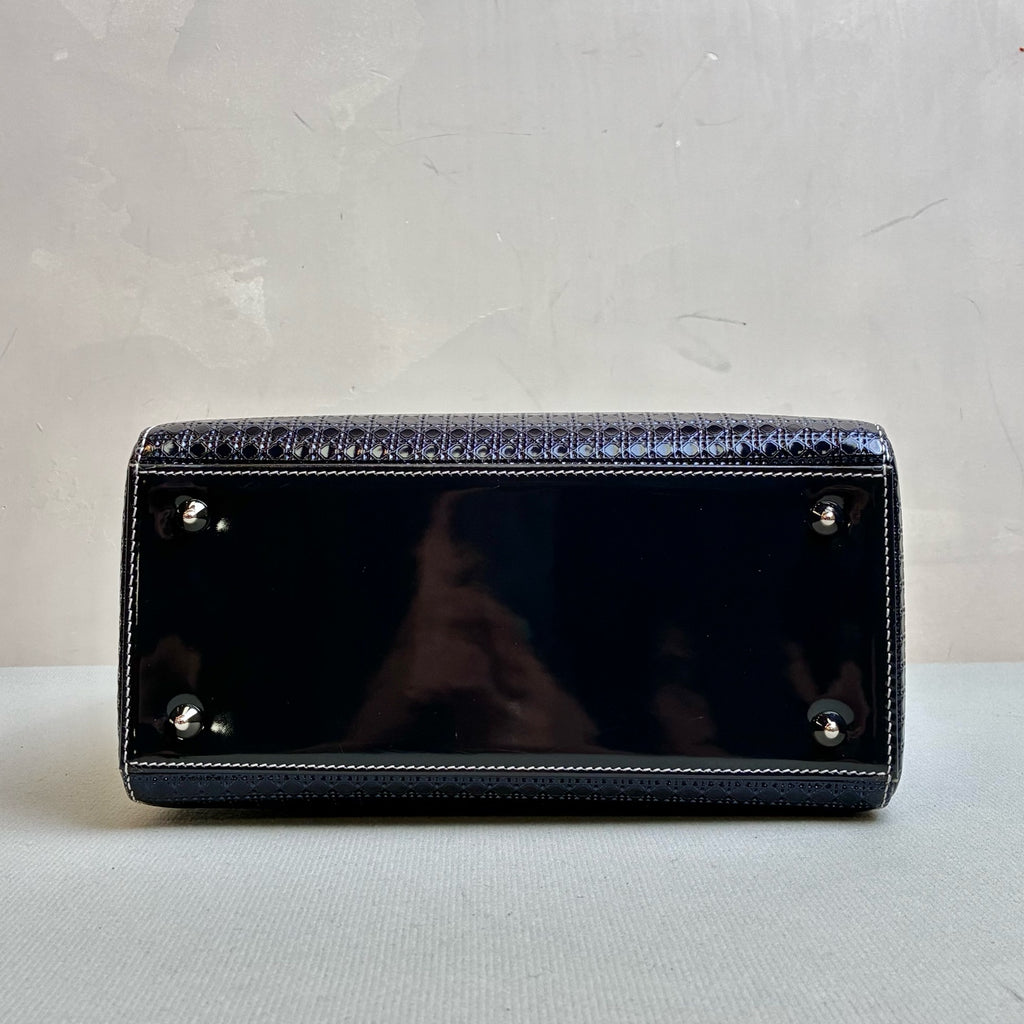 Dior Gradient Blue with Silver Buckle Lady Dior Handbag Crossbody Bag 99% New Size 24*20