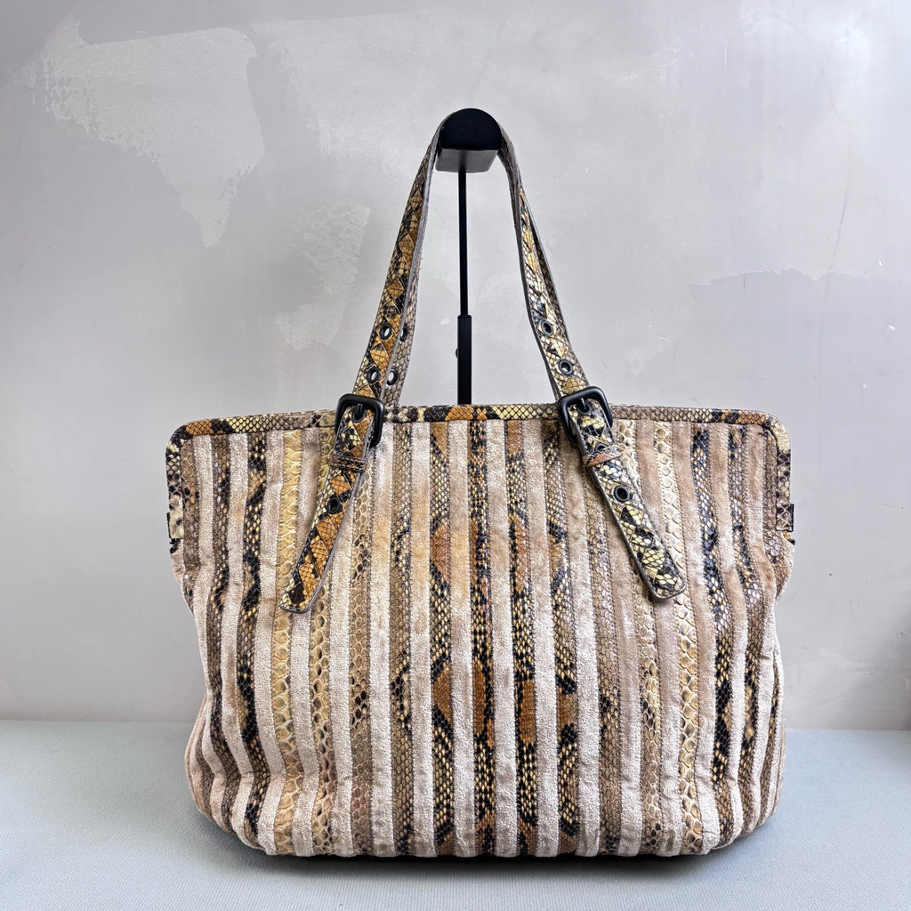 bv/Botega Veneta 99% New Serpentine Tote Bag Melange Color Size 39*26