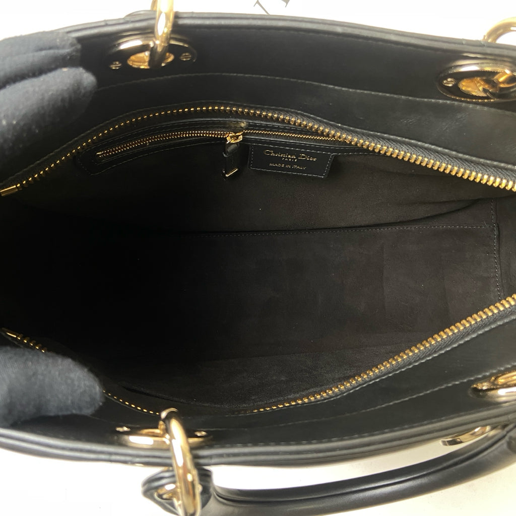 Dior Lady D-sire Diadem Bag 24-Year Shoulder Bag Black with Gold Hardware Pre-owned Condition Size 35*23 Accessories Included