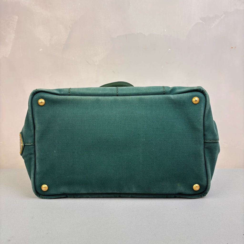 Prada Small Green Denim Beach Bag 98% New Size 34*20