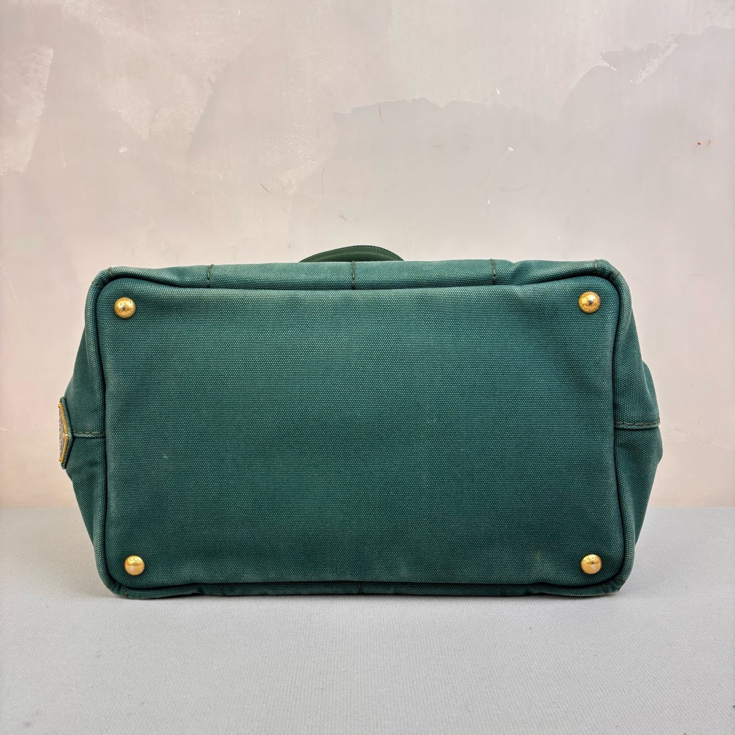 Prada Small Green Denim Beach Bag 98% New Size 34*20