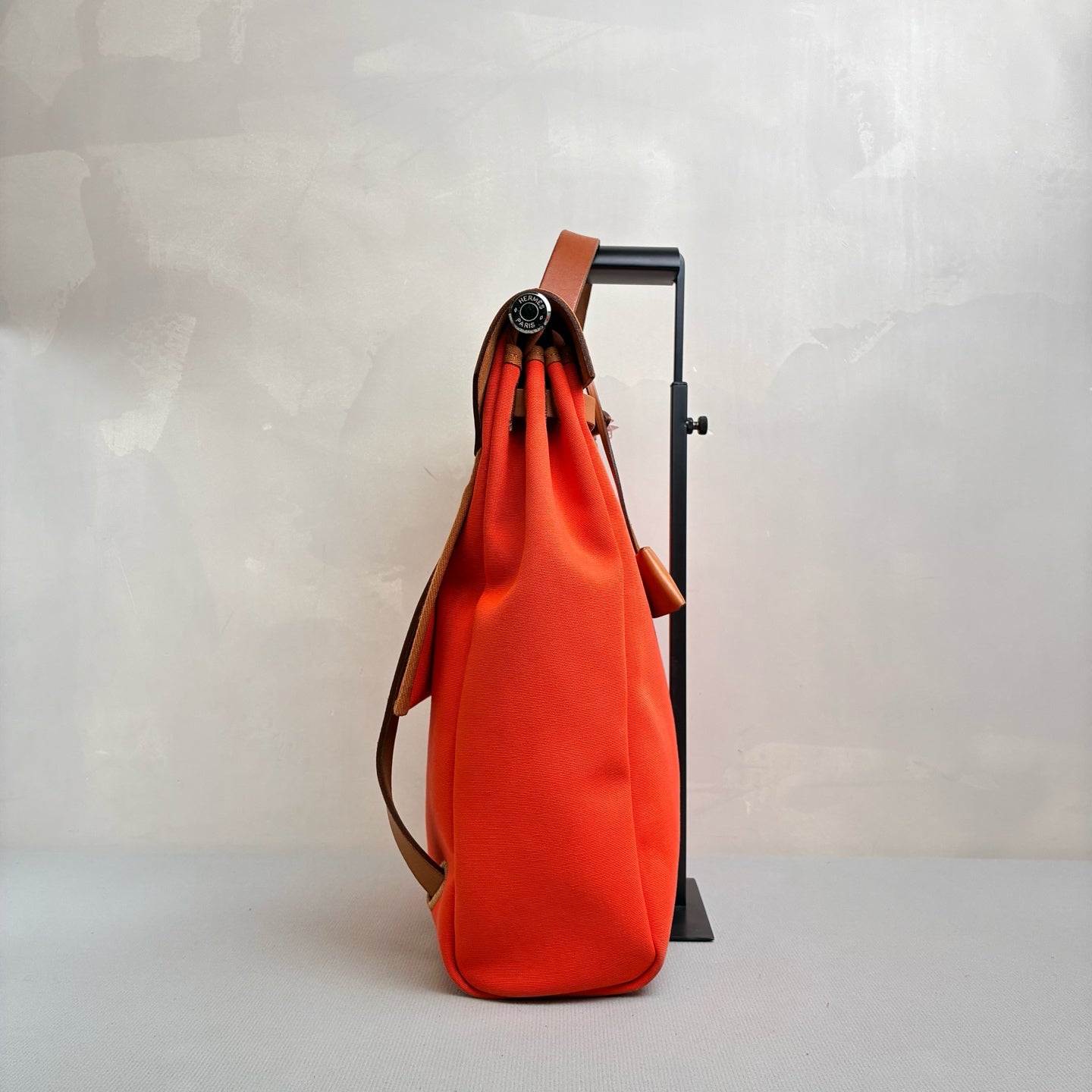 Hermes Herbag Backpack Handbag 95% New Size 30*36 Orange Canvas Frame G