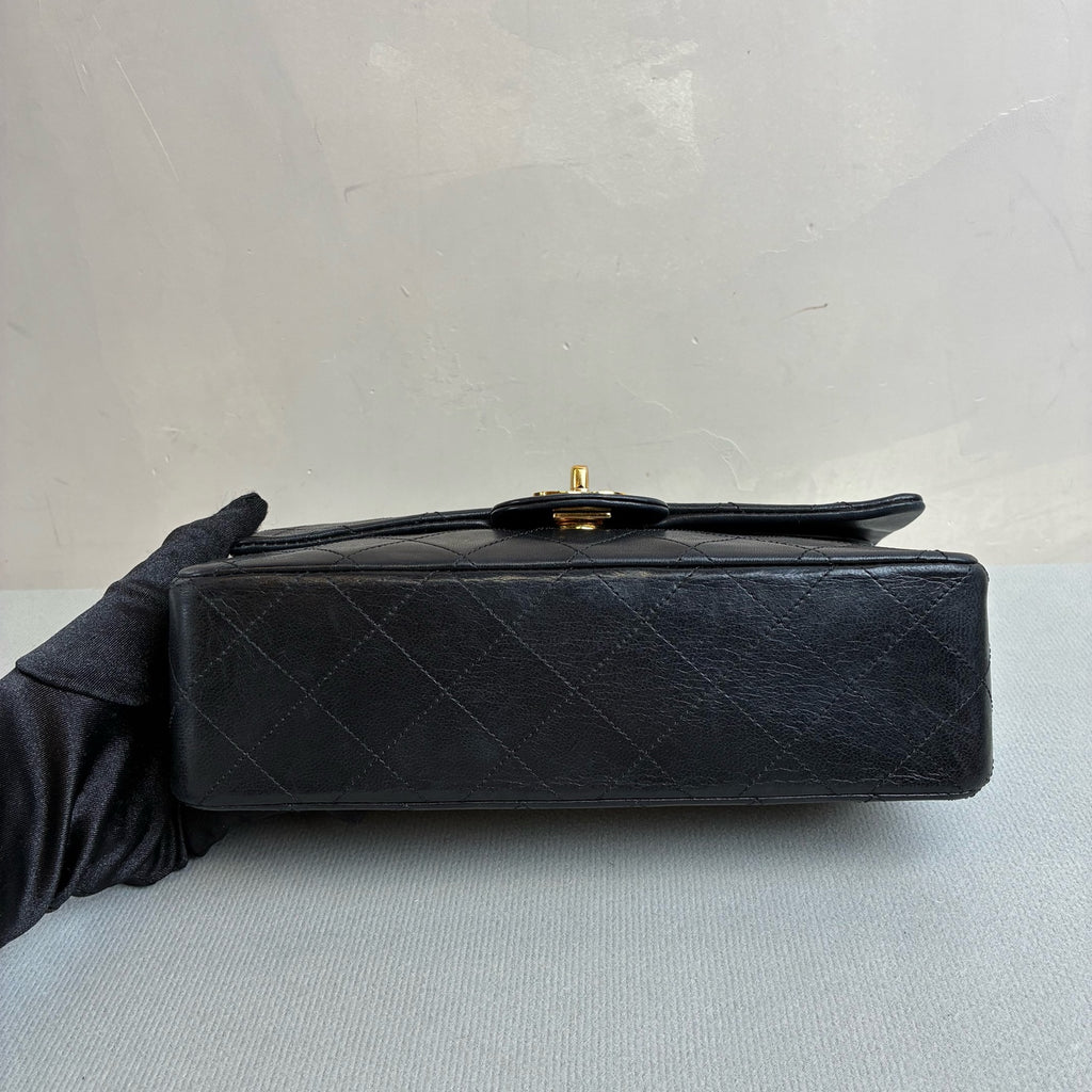Chanel Black Gold CF Small Size 2 Opening Pre-owned Dimensions 23*15 98% New Original Condition Lambskin
