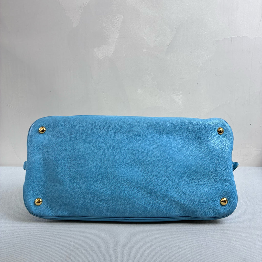 Miu Miu 95% new blue all-leather shell bag bowling bag size 39*21