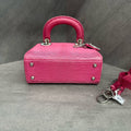 Dior fuchsia lizard skin diamond-embellished clasp three-panel Lady Dior, 2020