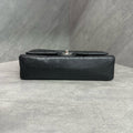 Chanel cf medium size black silver sheepskin chain bag 14, open bag type, three-dimensional inside clean