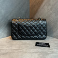 Chanel Medium Classic Flap, Black with Silver Hardware, Caviar Leather, 26 Series with Authenticity Card, Structured Shape, Clean Interior