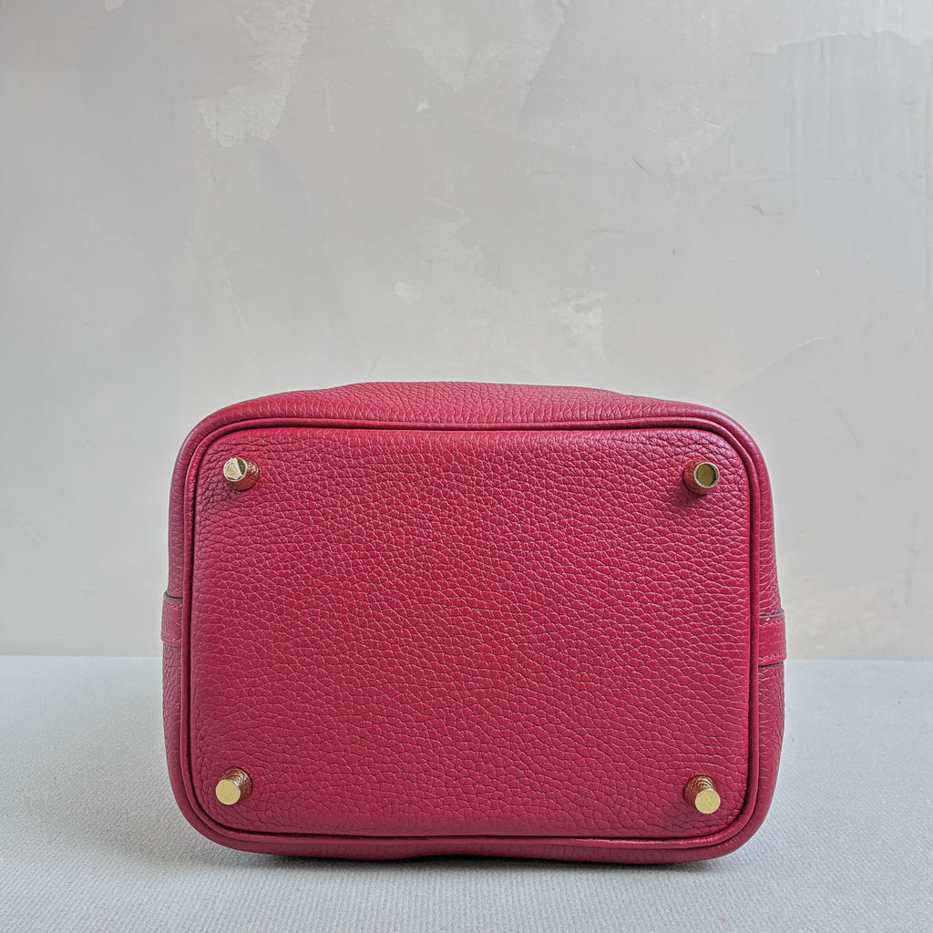 Hermès Y刻 Picotin 18 Basket Bag in Burgundy with Gold Hardware, Size 18*19