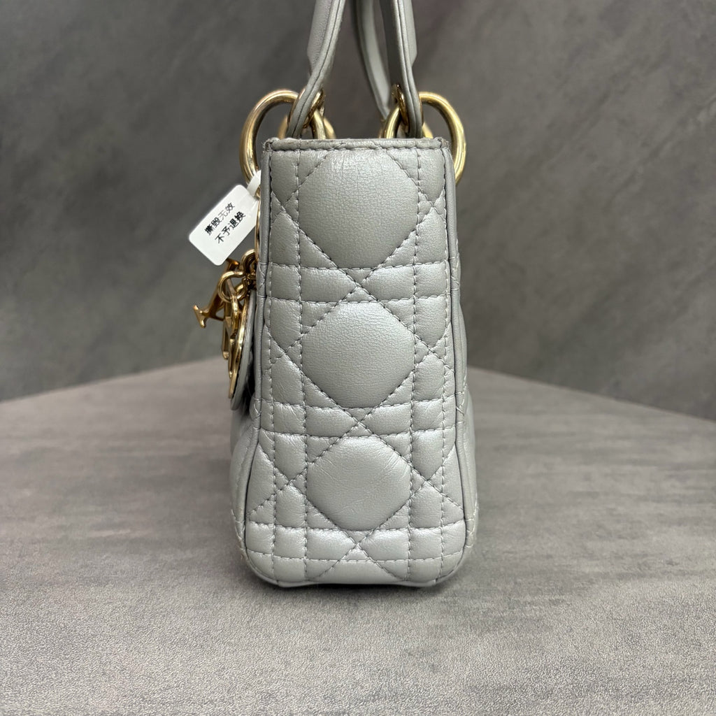 Dior Lady Dior Mini, grey, 2017 serial number, classic and versatile
