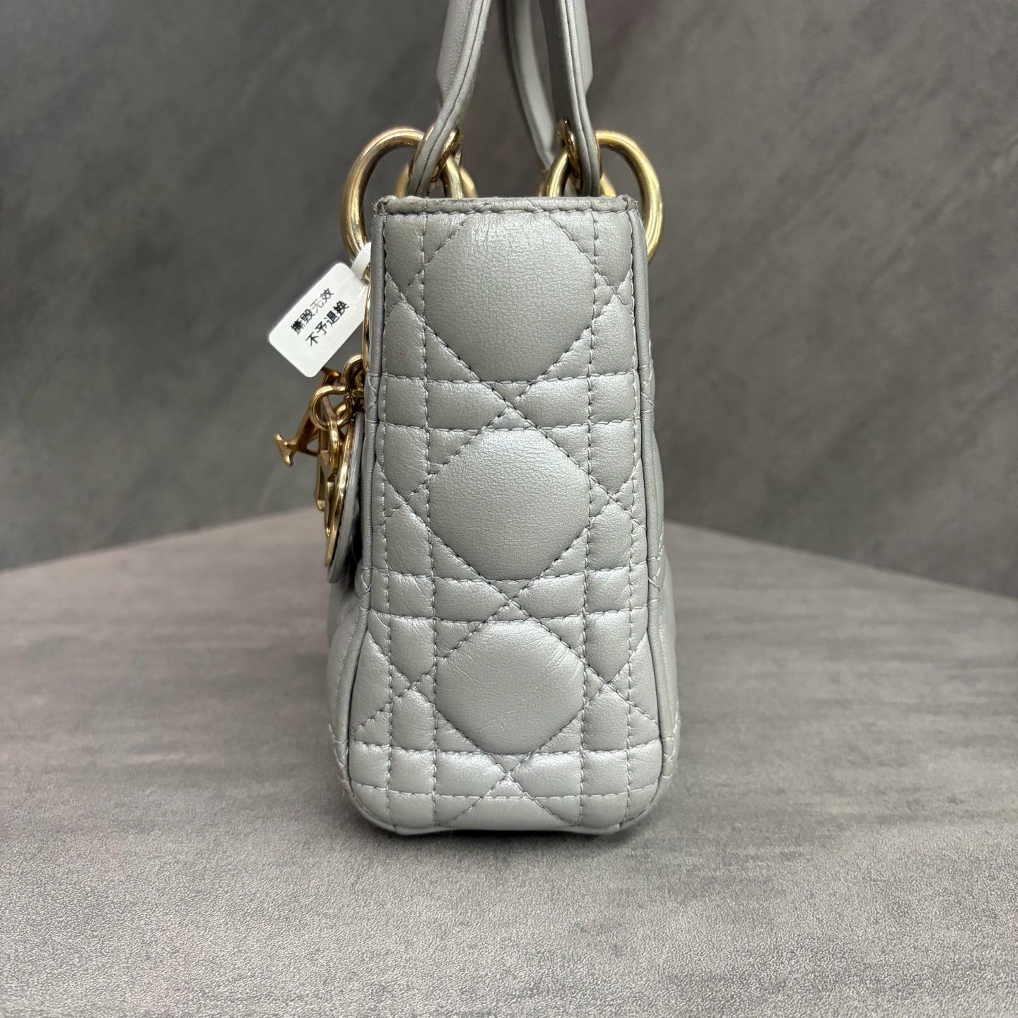 Dior Lady Dior Mini, grey, 2017 serial number, classic and versatile